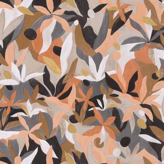 Large floral print wallpaper